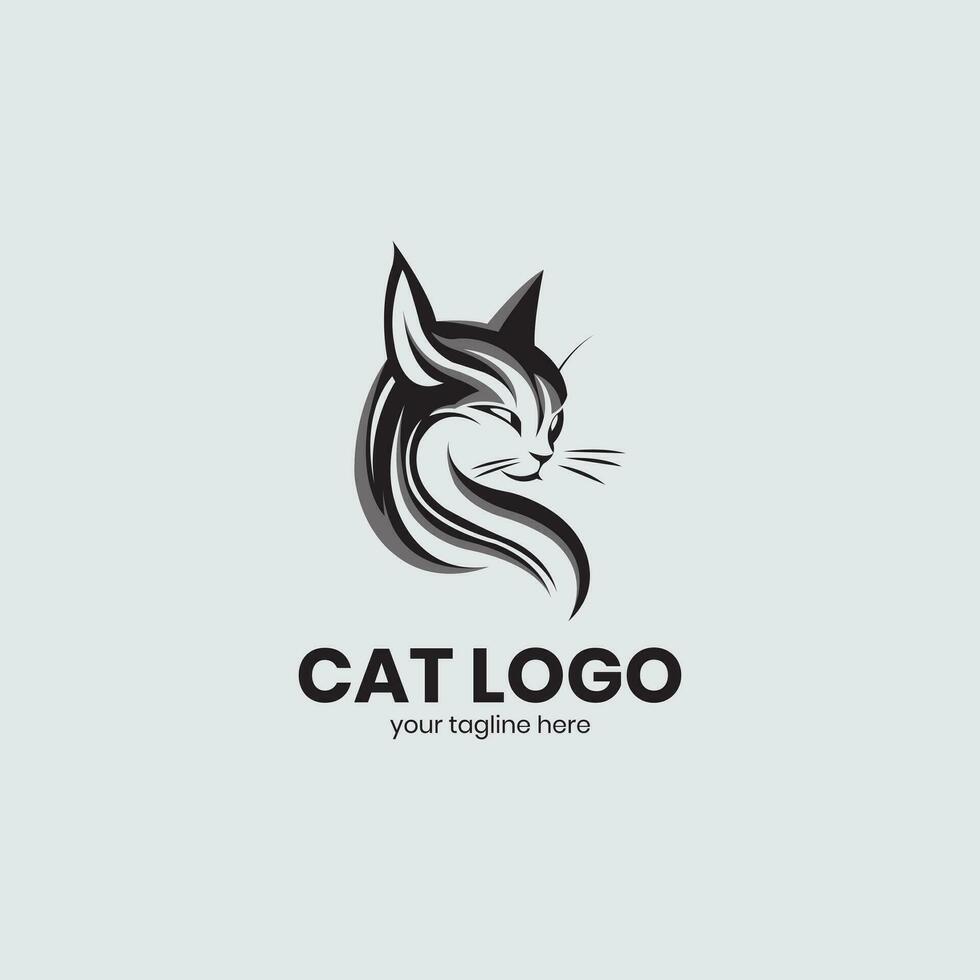 katt logotyp design vektor stock illustration