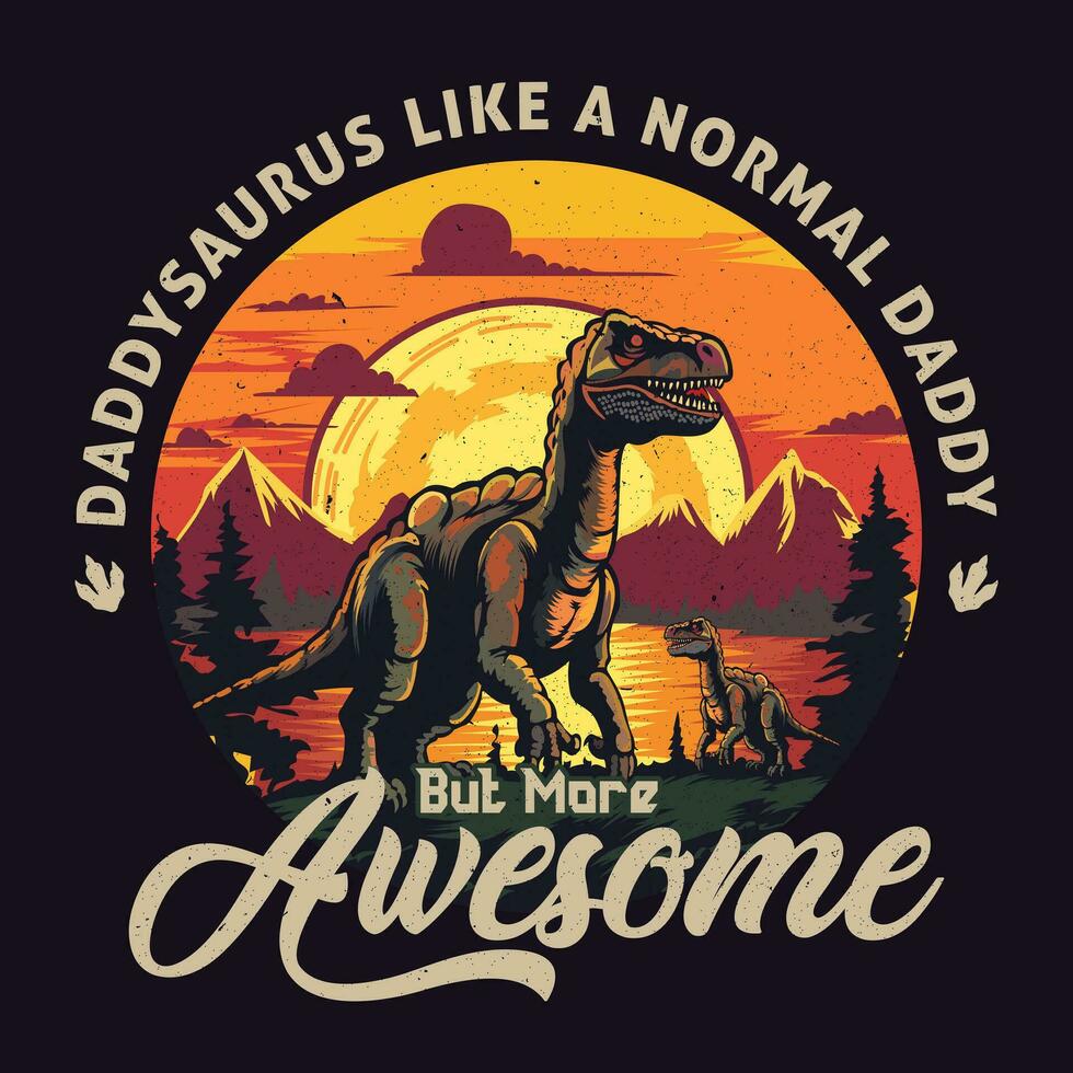 daddysaurus t skjorta design vektor illustration