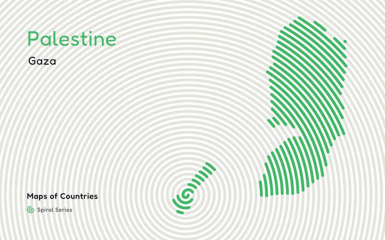 kreativ Karte von Palästina, politisch Karte. Gaza. Welt Länder Vektor Karten Serie. Spiral, Fingerabdruck Serie