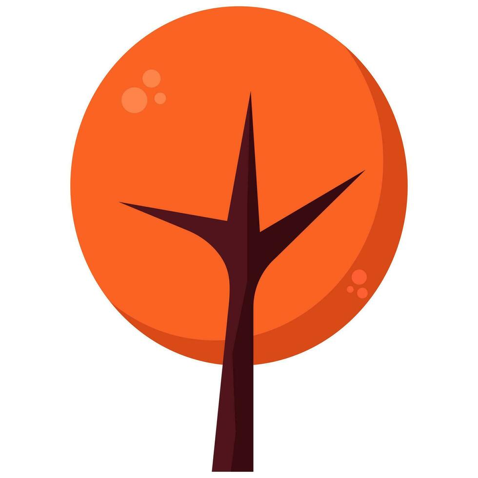 tecknad serie orange träd. vektor illustration
