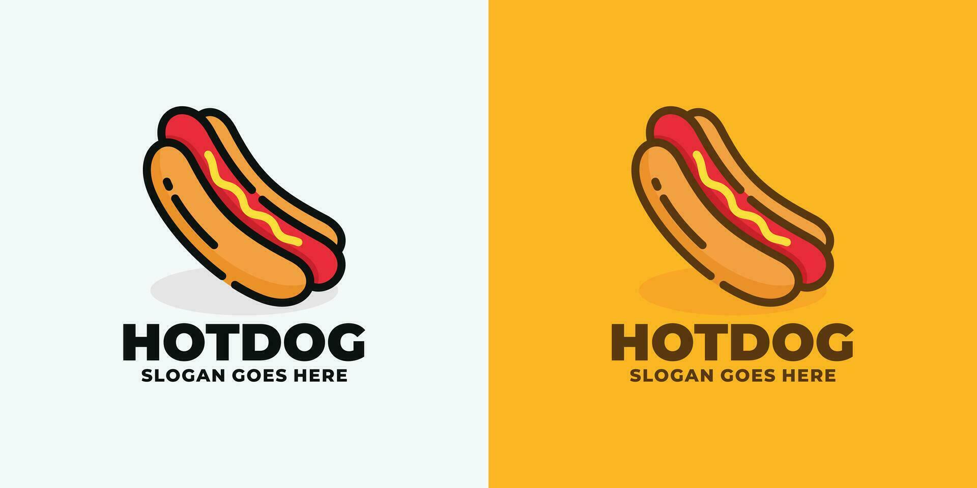 heiß Hund Logo Design Vektor Illustration