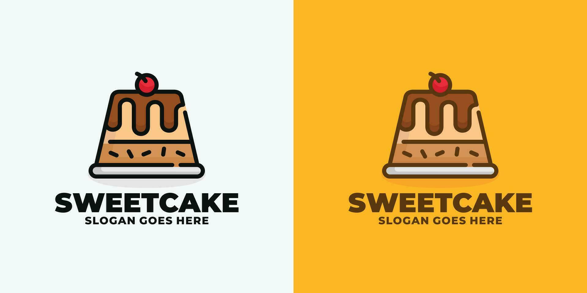 Kuchen Logo Design Vektor Illustration