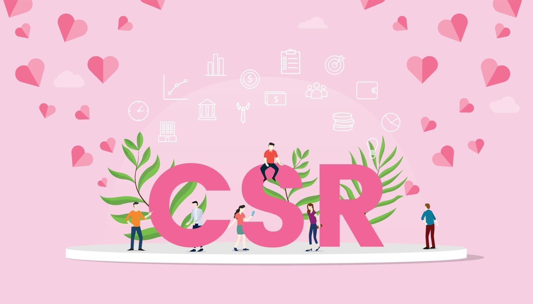 CSR Corporate Social Responsibility Konzept großer Text vektor