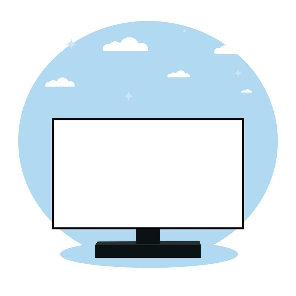 lcd Monitor mit Bildschirm. Vektor Illustration