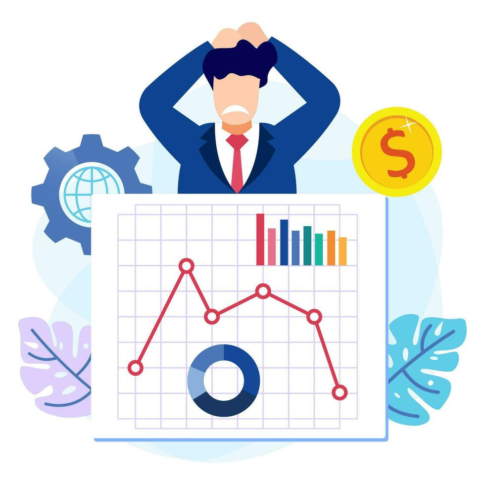 illustration vektor grafisk tecknad serie karaktär av global kris