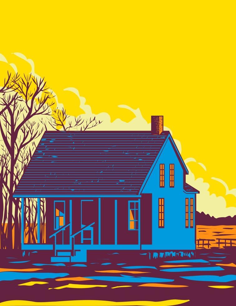 Haus in George Washington Carver National Monument USA WPA Poster Art vektor