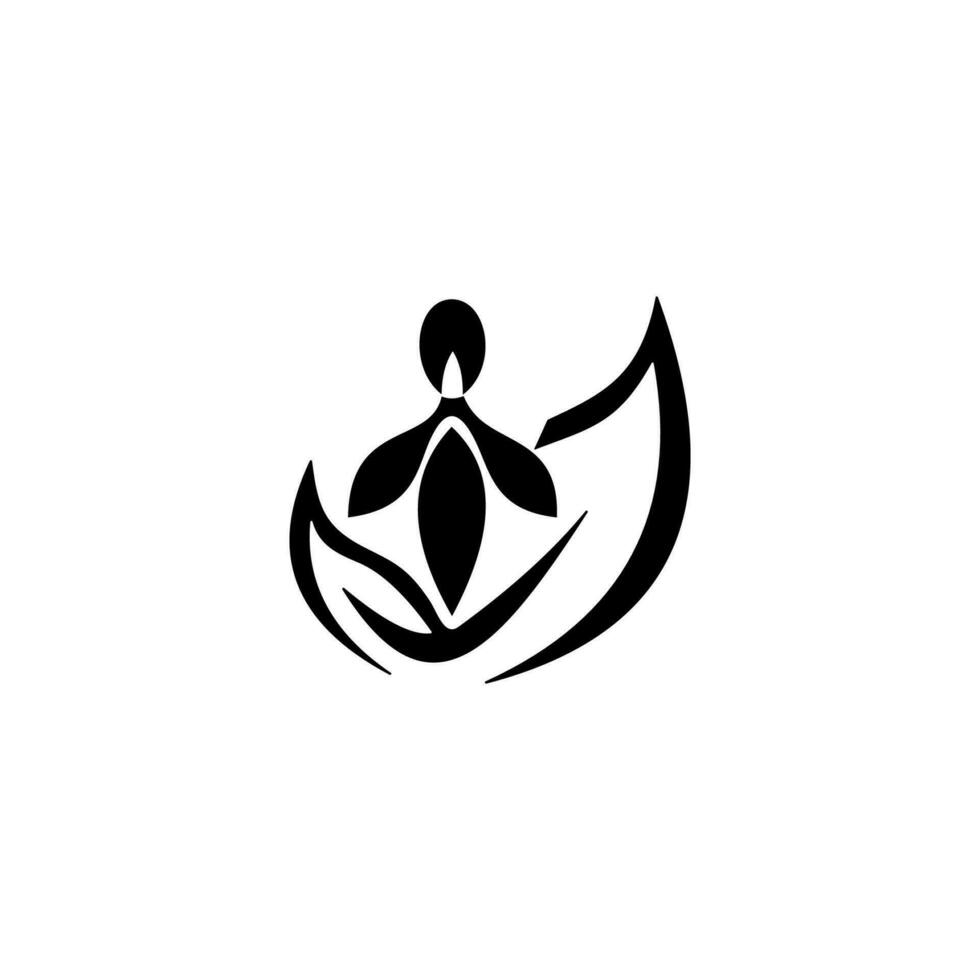 Yoga Lotus Blume Logo. Vektor Illustration.