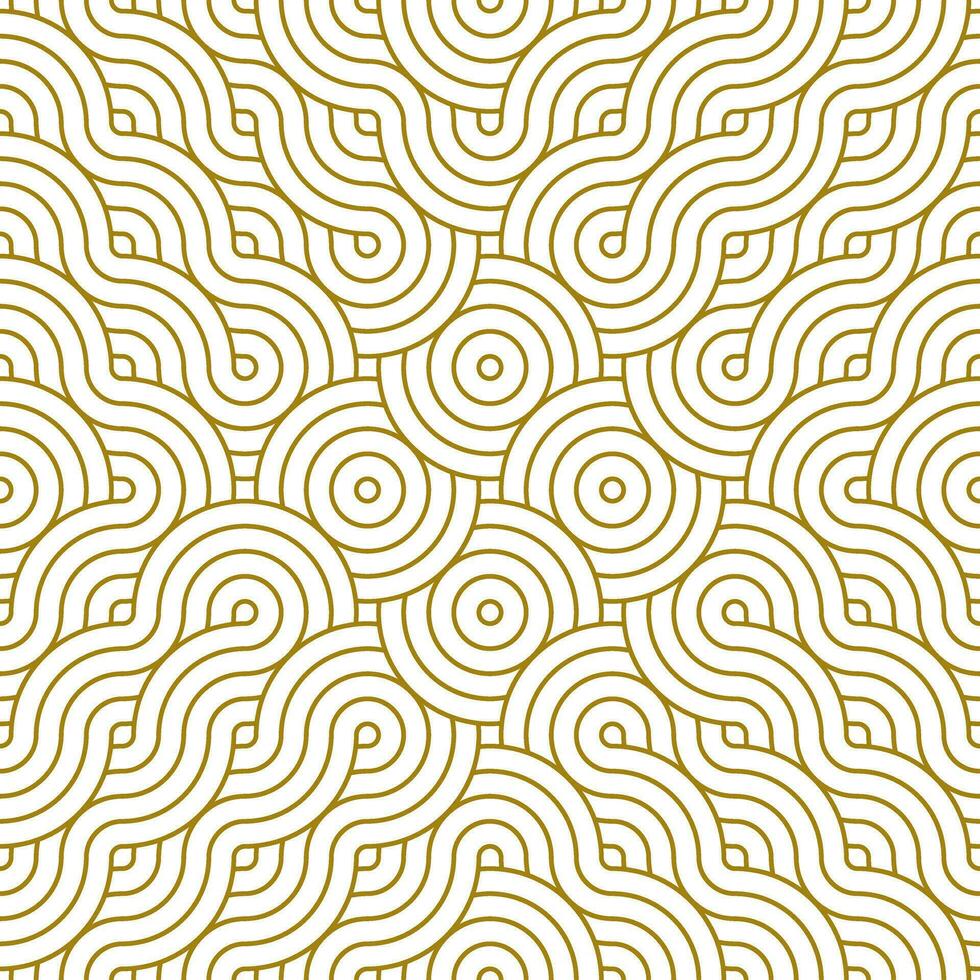 nahtlos Muster Linie Kreis. abstrakt Geometrie Hintergrund mit Gold Farbe. vektor