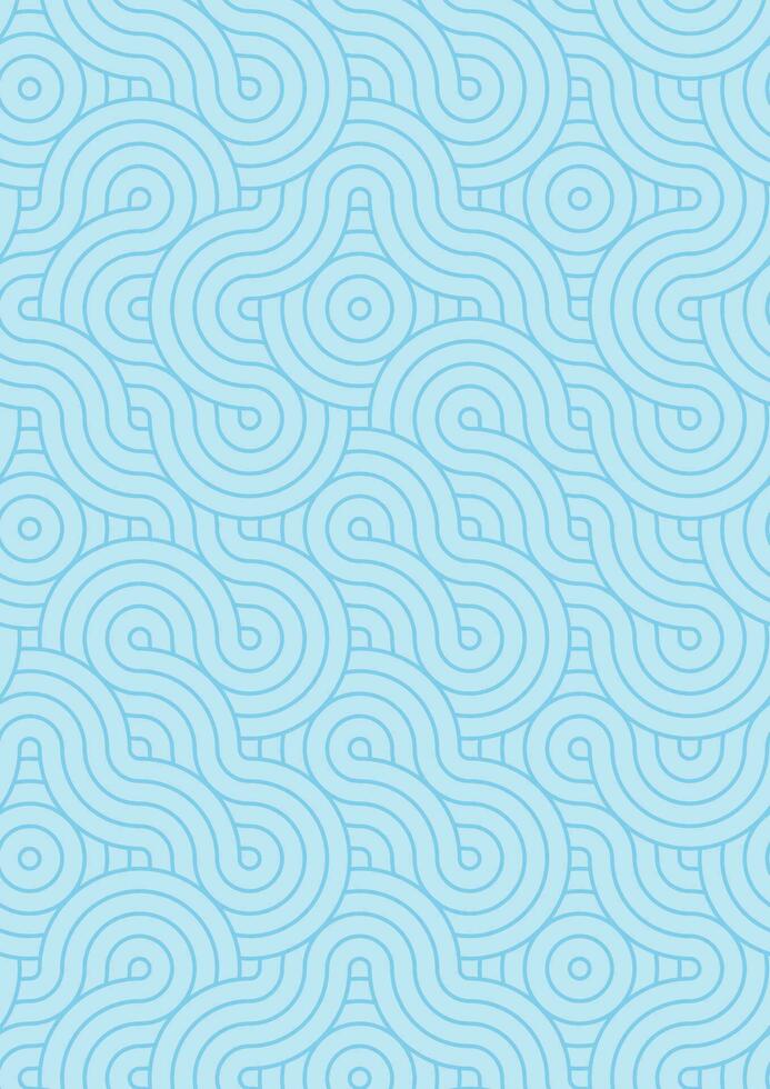 abstrakt Kreis Linie Hintergrund Illustration Papier Größe mit Blau Farbe. vektor