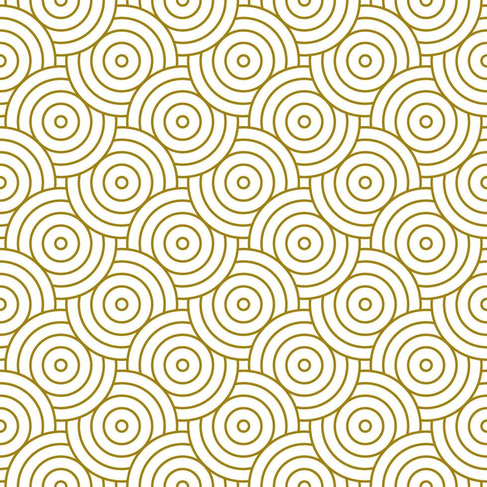 nahtlos Muster Linie Kreis. abstrakt Geometrie Hintergrund mit Gold Farbe. vektor