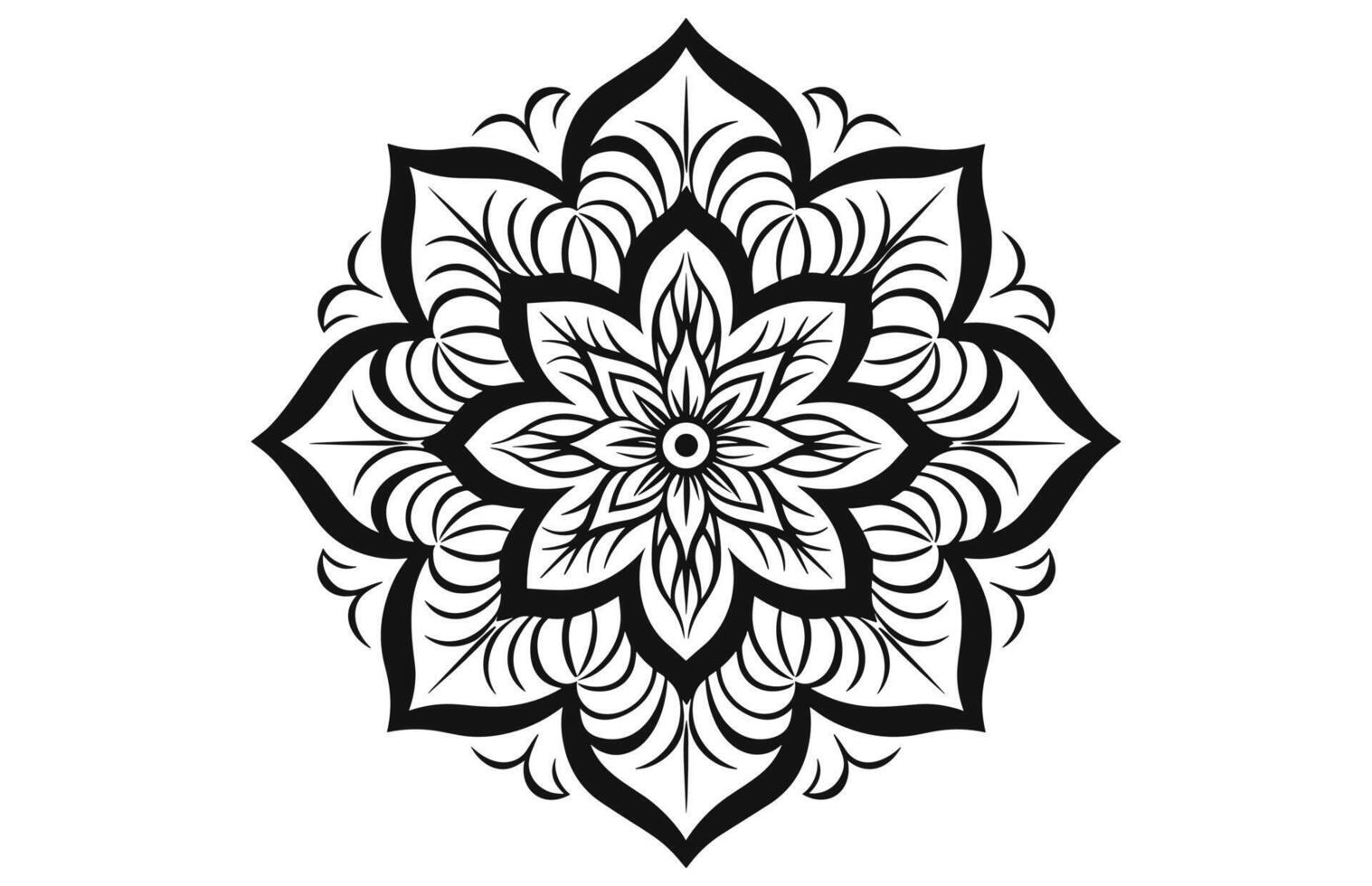 enkel mandala form för färg. vektor mandala. blommig. blomma. orientalisk. bok sida. översikt.