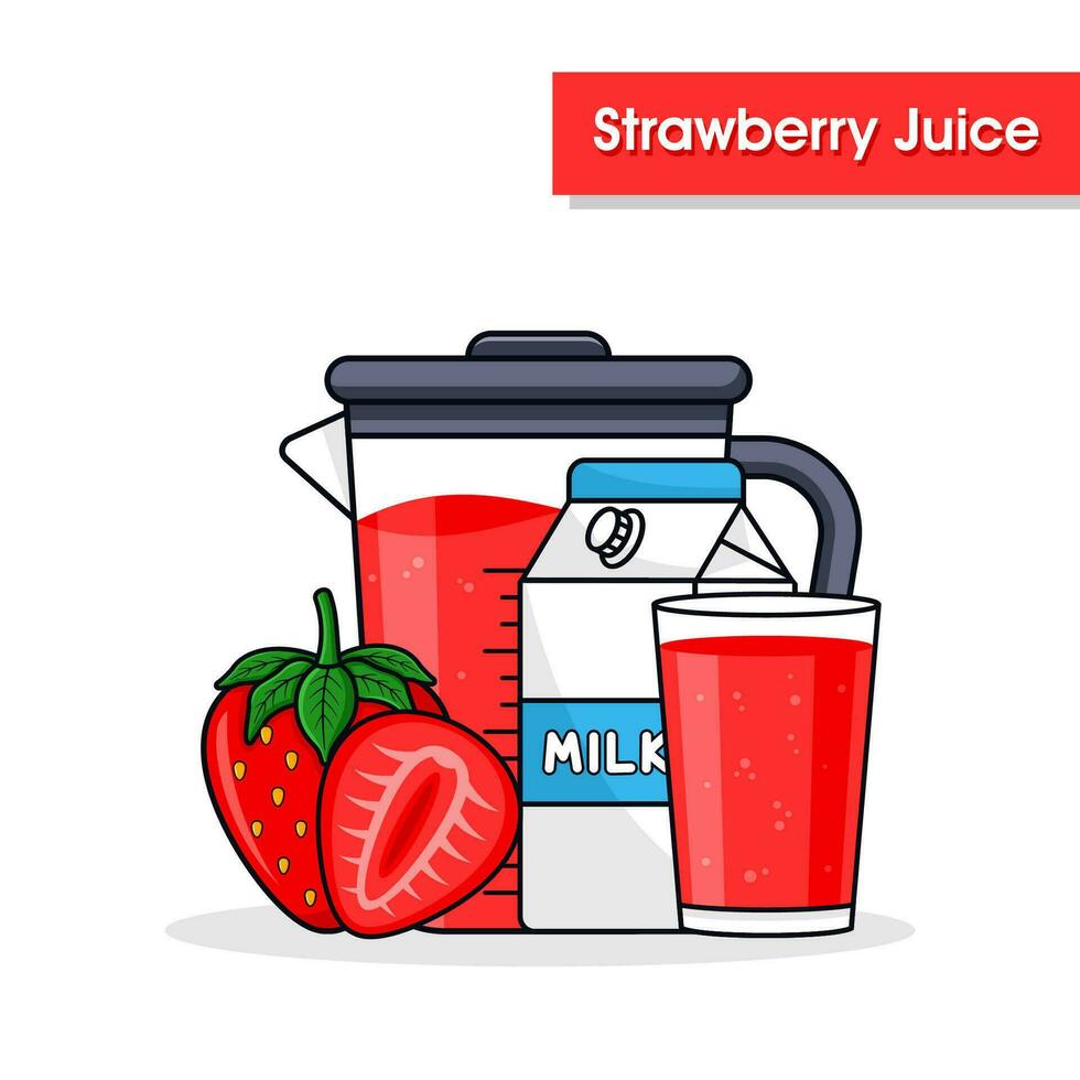 Erdbeere Saft trinken Hintergrund Design Illustration vektor