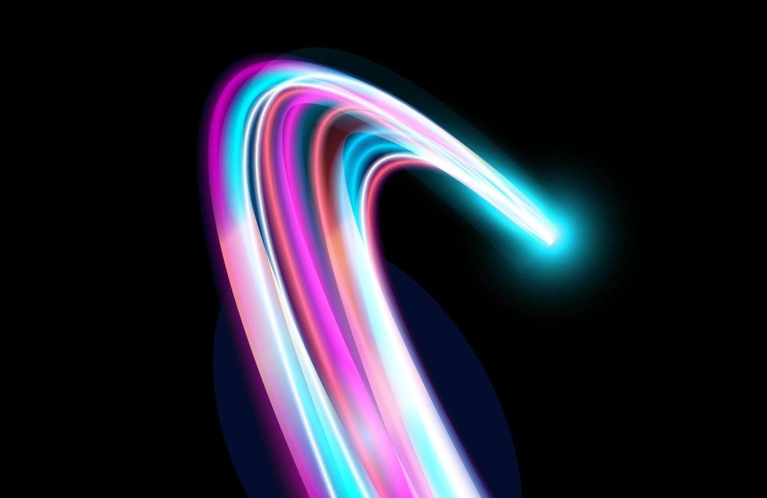 bunte Lichtspuren mit Bewegungsunschärfe-Effekt futuristisches Neonlicht vektor