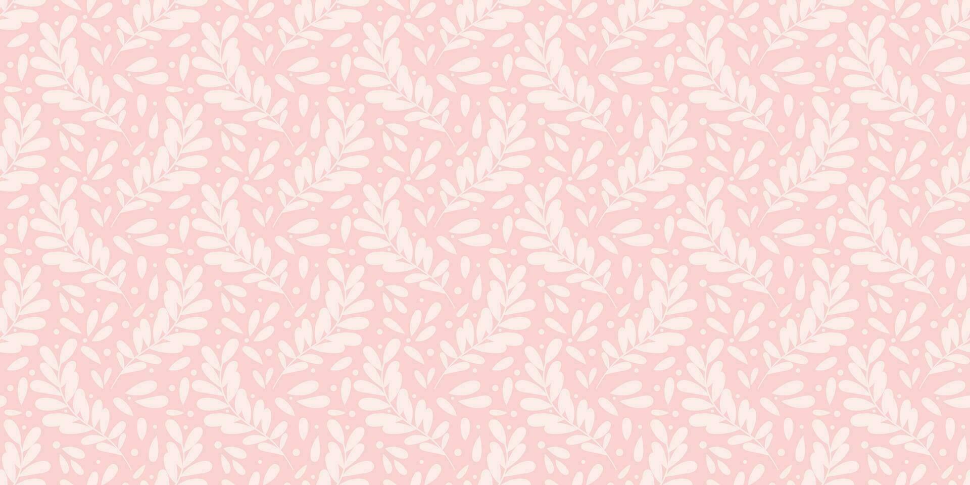 Pastell- Rosa Blatt Hintergrund, nahtlos Vektor wiederholen Muster, Spitze Stil Hintergrund