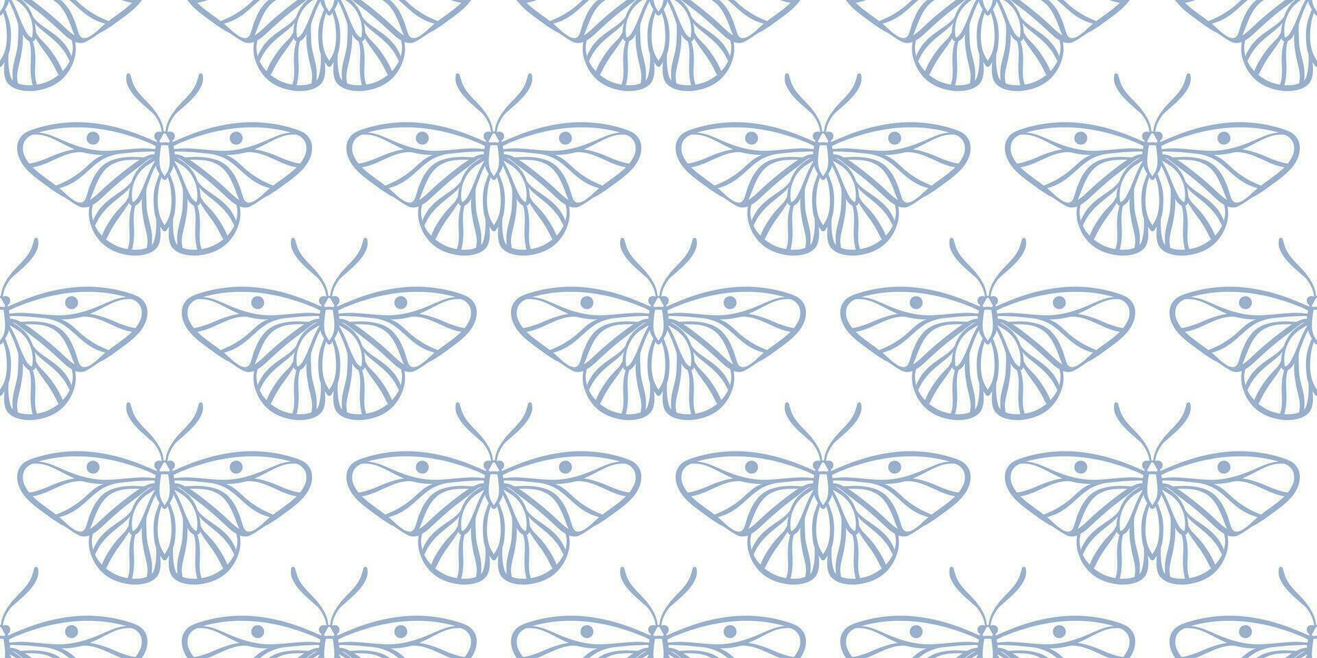 Blau Weiß Schmetterling Vektor Muster Hintergrund, nahtlos wiederholen
