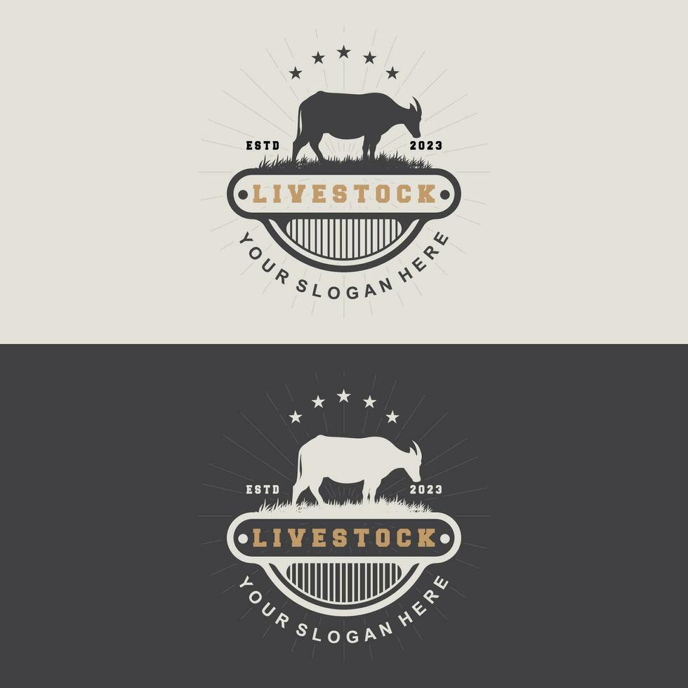 minimalistisk buffel logotyp mall illustration symbol vektor