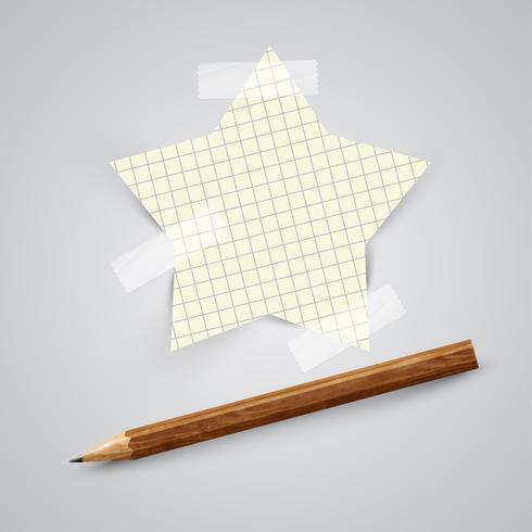 Ein Blatt Papier mit einem Bleistift, Vektor