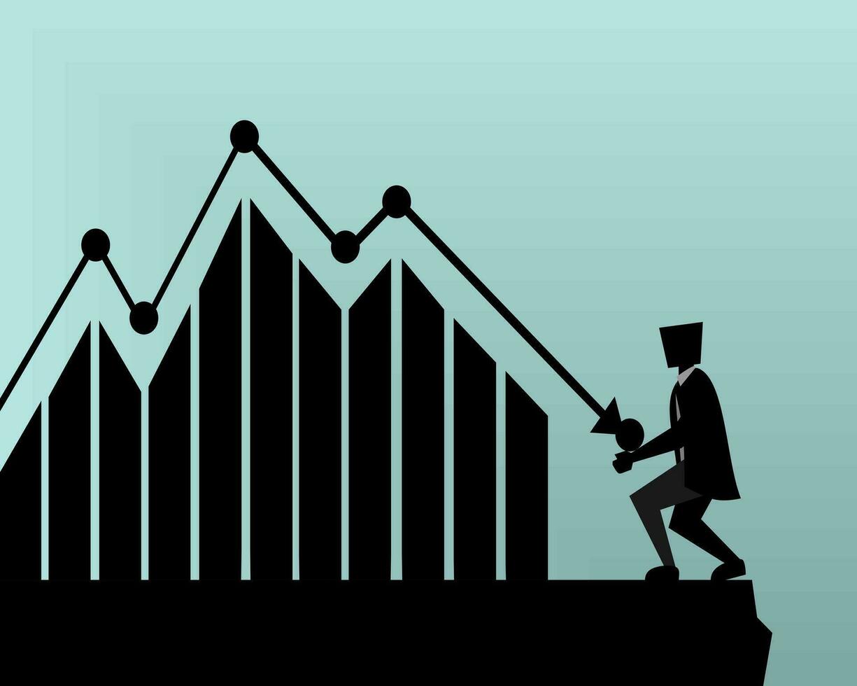 företag man förlust investering vektor