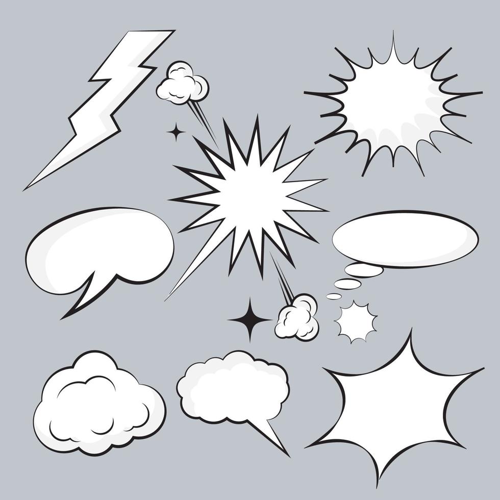 Cloud-Comic-Buch-Design-Element-Vektor vektor