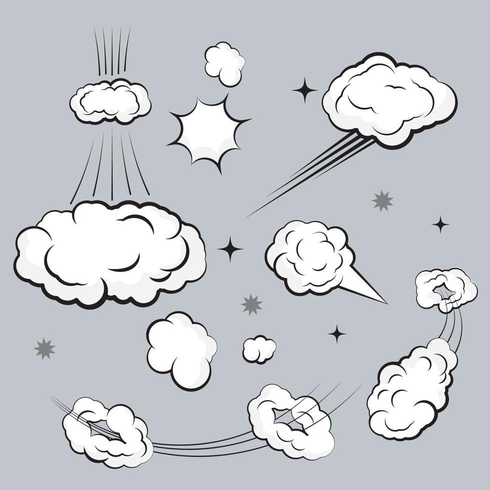 Cloud-Comic-Buch-Design-Element-Vektor vektor