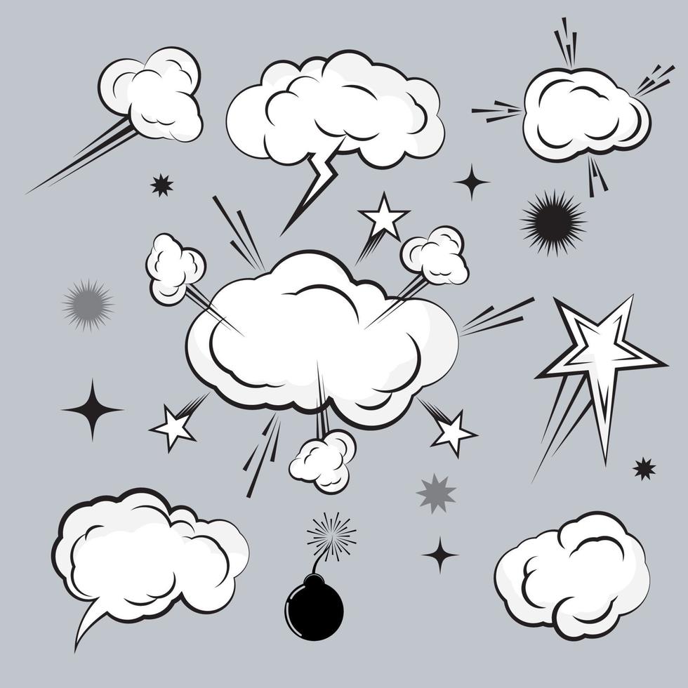 Cloud-Comic-Buch-Design-Element-Vektor vektor