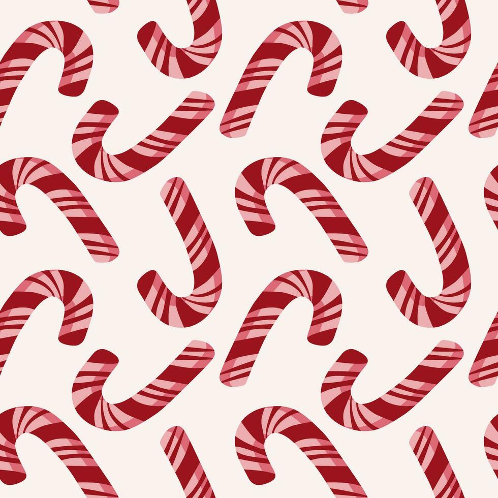 Vektor rot Süßigkeiten Stöcke nahtlos Muster. Weihnachten Design.