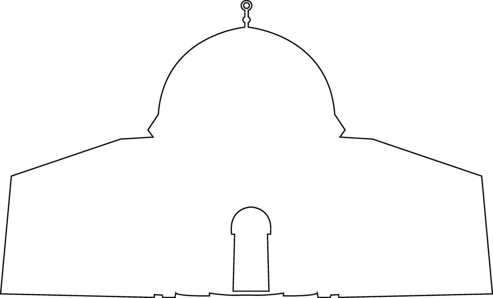 Palästina al aqsa Moschee Linie Symbol, Verbindung im das Stadt von jerusalem oder al quds im Arabisch Symbol Silhouette linear Design. Masjid al-aqsa zum Logo, schwarz Gliederung Symbol, Gruß Karte Banner Vektor