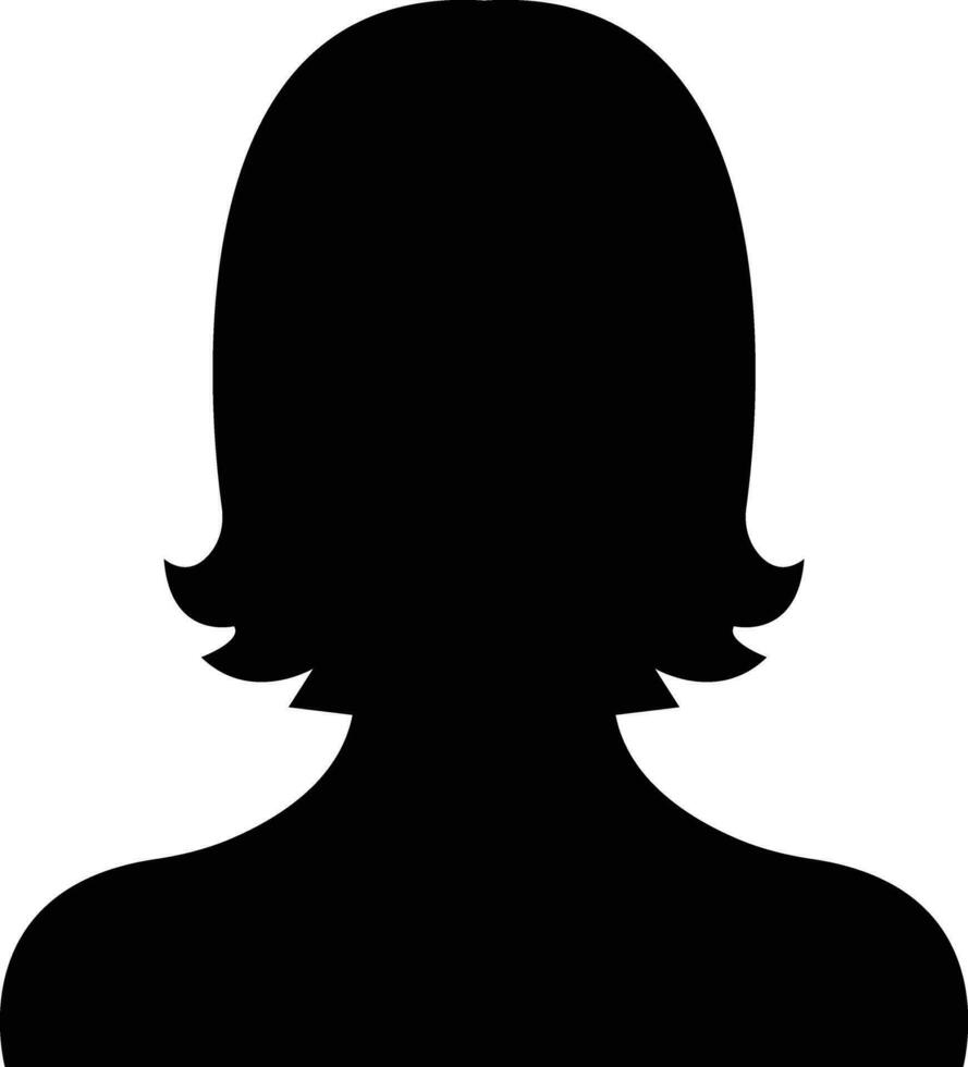 Geschäft Benutzerbild Profil schwarz Symbol. Frau von Benutzer eben Vektor Symbol im modisch gefüllt Stil isoliert auf . weiblich Profil Menschen vielfältig Gesicht zum Sozial Netzwerk oder Netz.