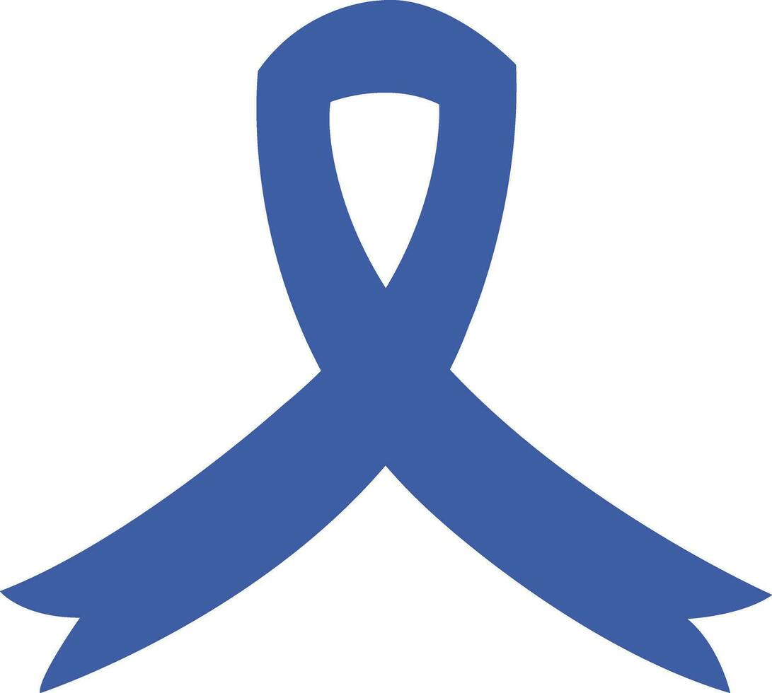 Krebs Band eben Symbol. Vektor Bewusstsein Band Blau Farbe isoliert An. International Tag von Krebs, Welt Krebs Tag. Design Vorlage Element im modisch Stil zum Grafik.