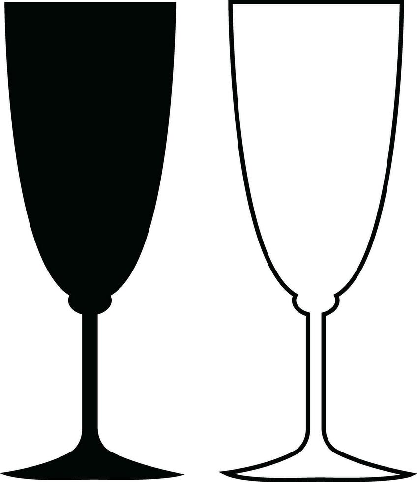 vin glasögon ikoner uppsättning enkel symbol av bar, restaurang. . olika vin glas platt eller linje vektor svart silhuett samling för mobil begrepp och webb design.