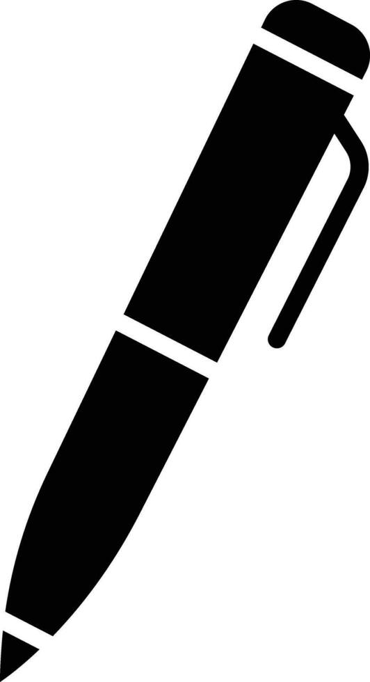 schwarz Stift Symbol. Unterschrift Stift gefüllt und eben Vektor Zeichen Piktogramm. einfach Stift Symbol geeignet zum Netz Buchseite, Handy, Mobiltelefon Anwendung, ui, ux und gui Design