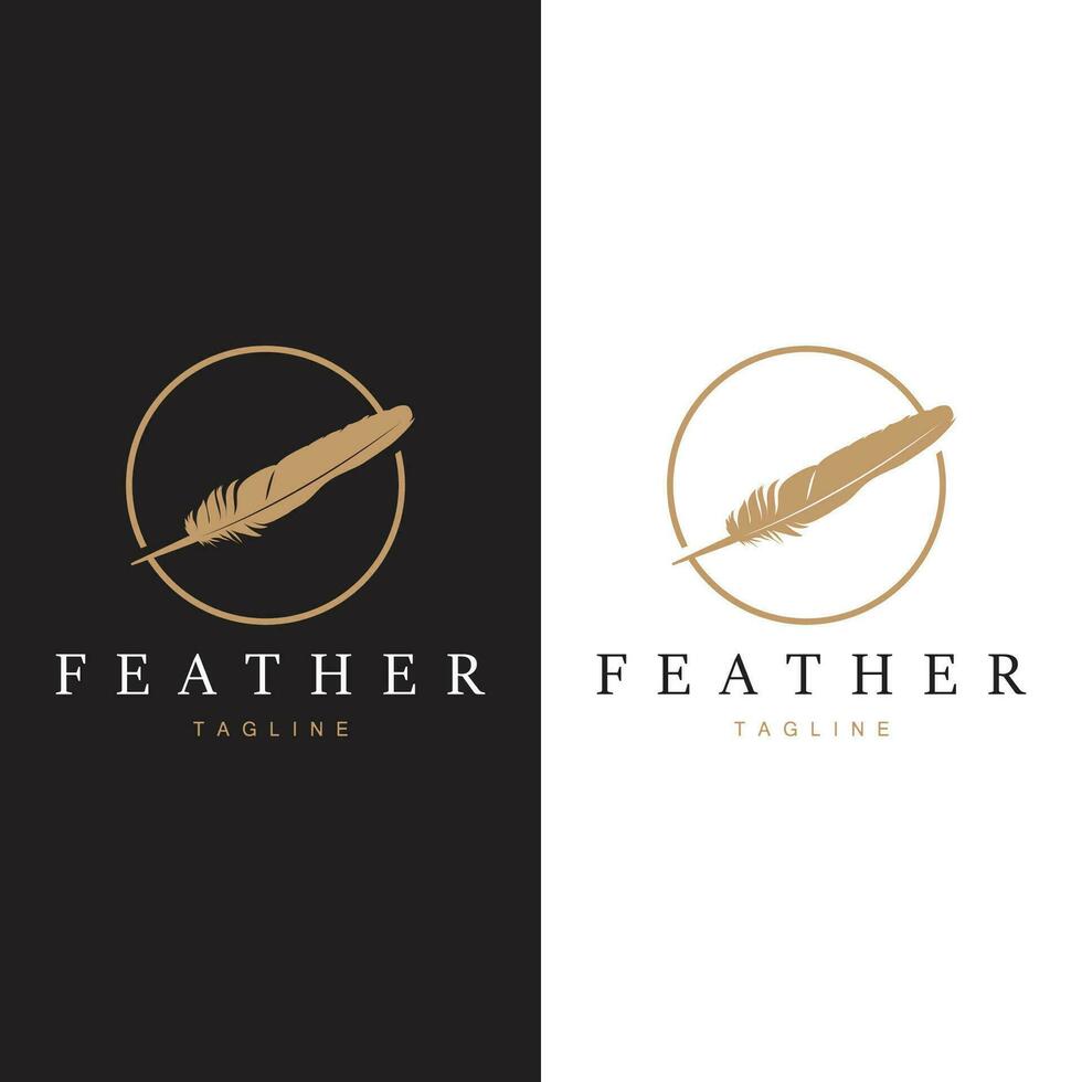 Feder Silhouette Logo, Autor Design Luxus einfach elegant Vektor Illustration Vorlage