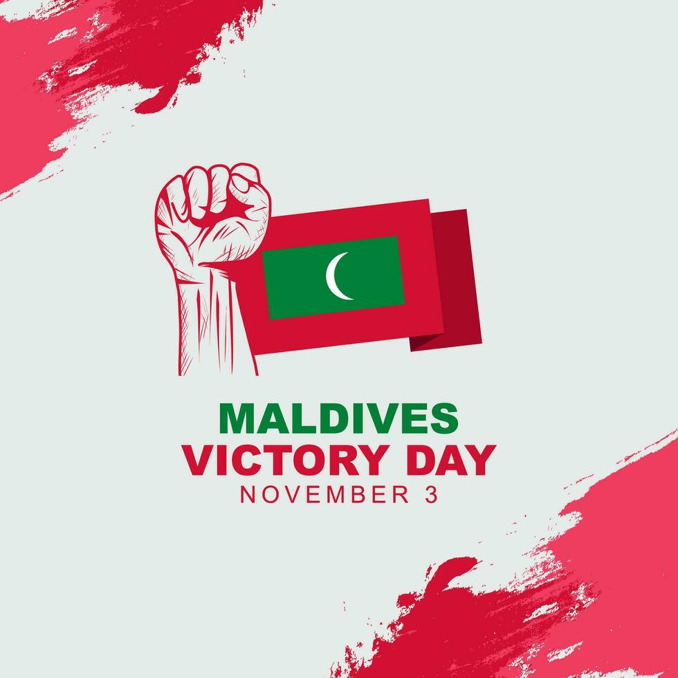 maldiverna seger dag är berömd på 3 november, design affisch med maldiverna flagga. vektor illustration