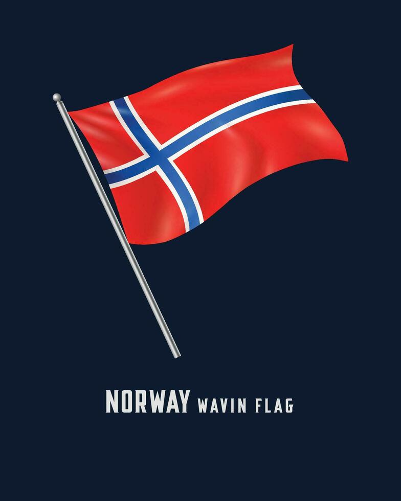 Norge wavin flagga vektor
