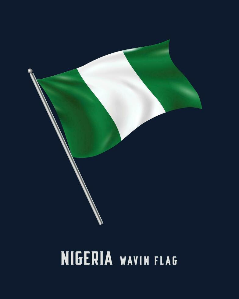 Nigeria winken Flagge vektor