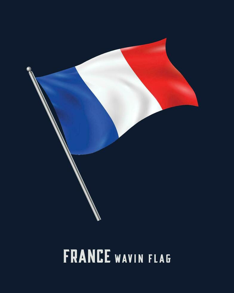 Frankreich winken Flagge vektor