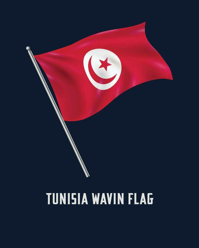 Tunesien winken Flagge vektor