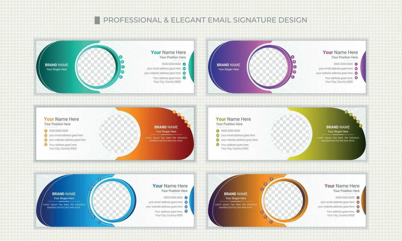 kreativ und elegant Email Unterschrift Design Layout vektor