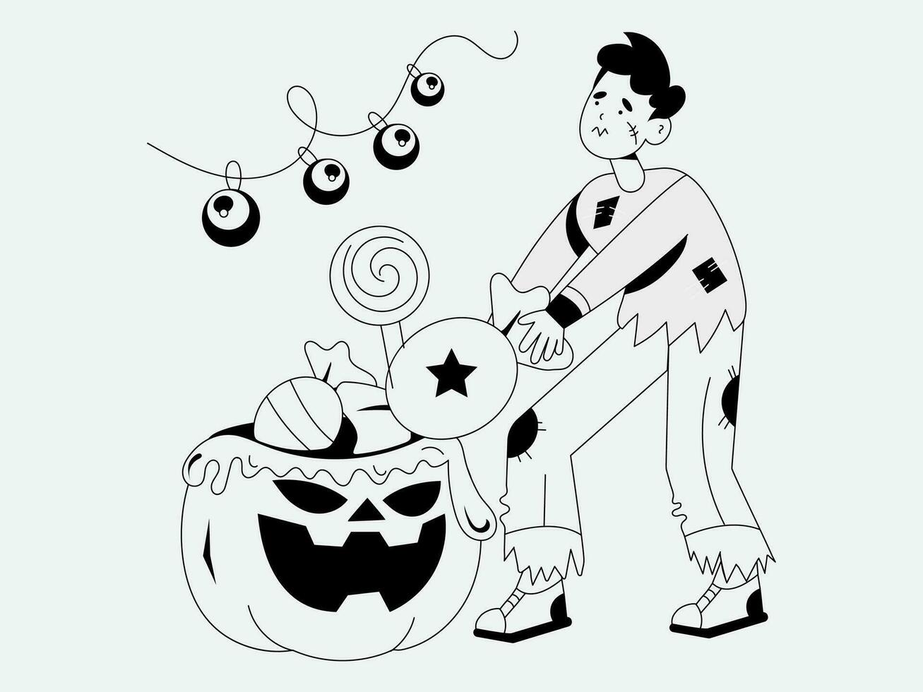 bündeln Halloween Illustration Pack gespenstisch Sammlung vektor