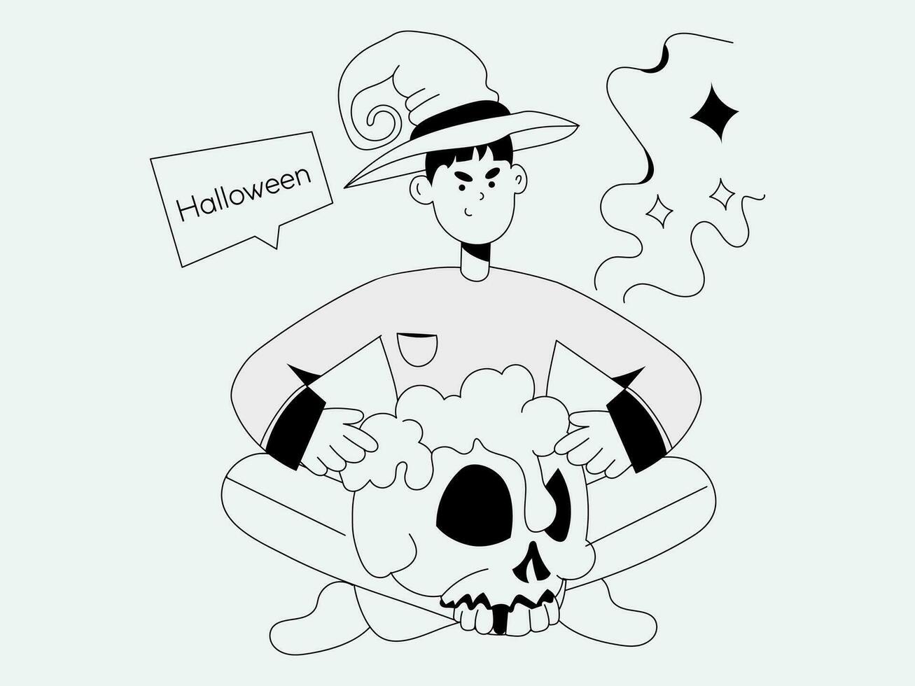 bündeln Halloween Illustration Pack gespenstisch Sammlung vektor