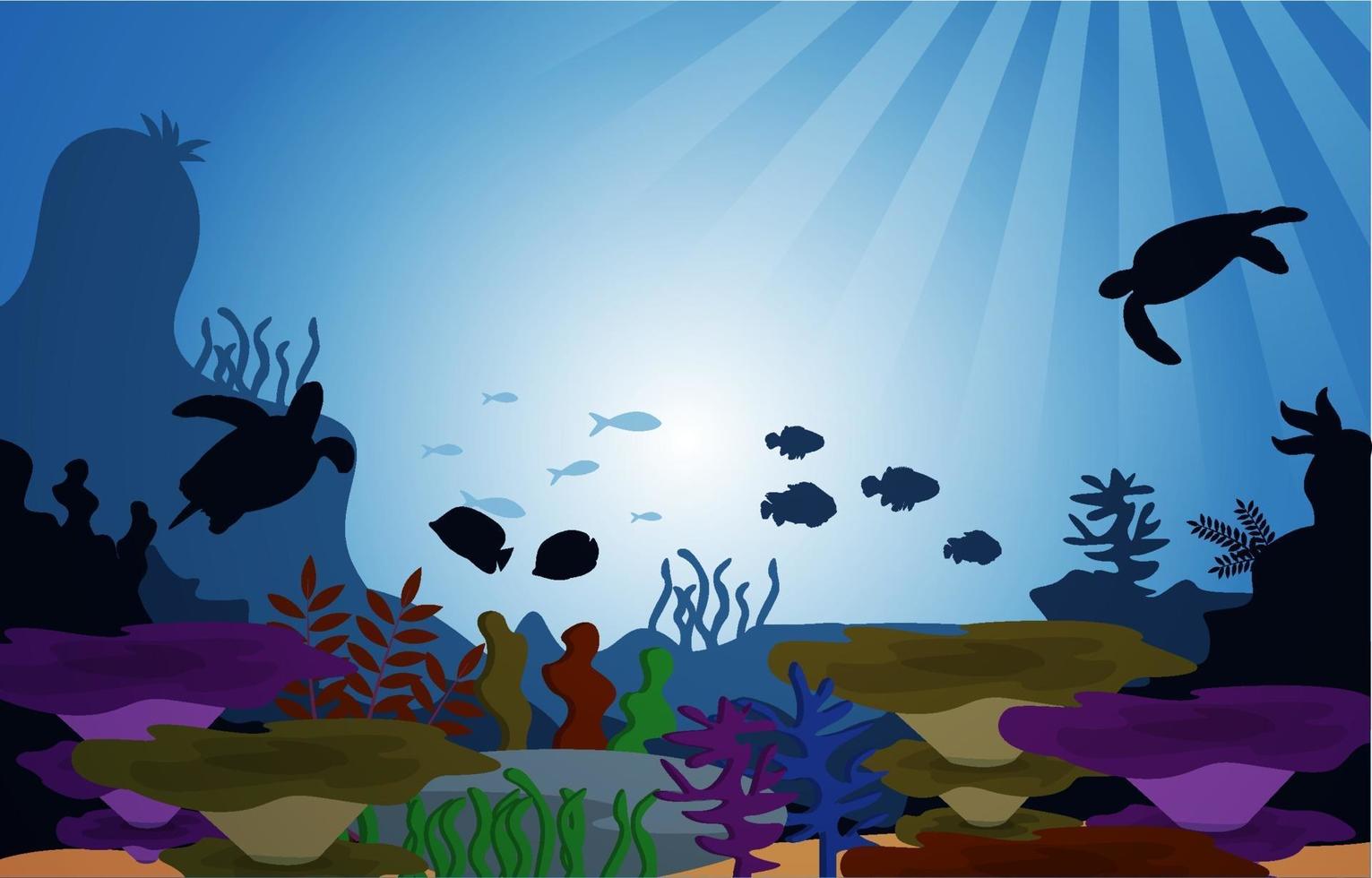 djurliv fisk havsdjur hav undervattens vattenlevande platt illustration vektor
