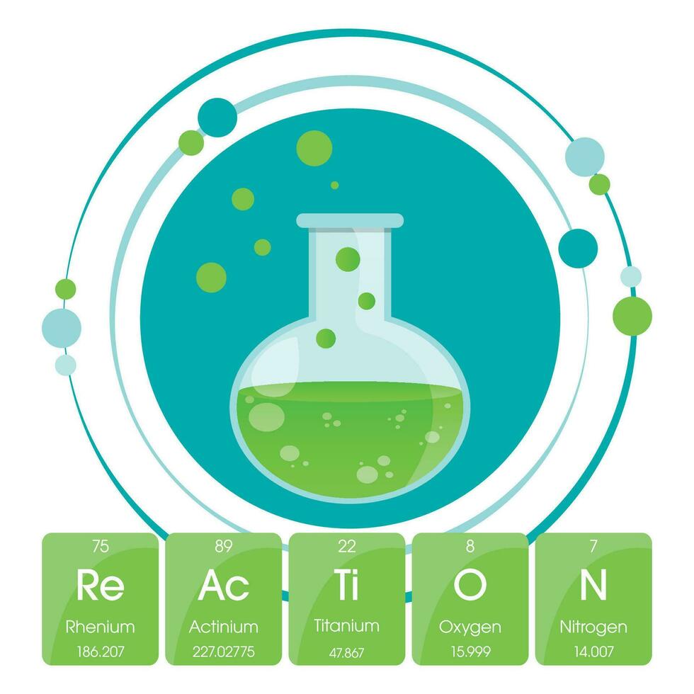 kemisk reaktion periodisk tabell element grafisk illustration vektor