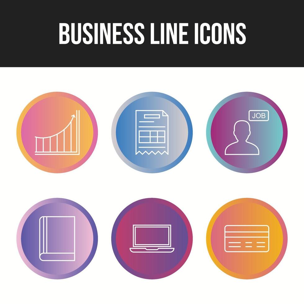 Schönes 6-Icon-Paket mit Business-Vektorsymbolen vektor