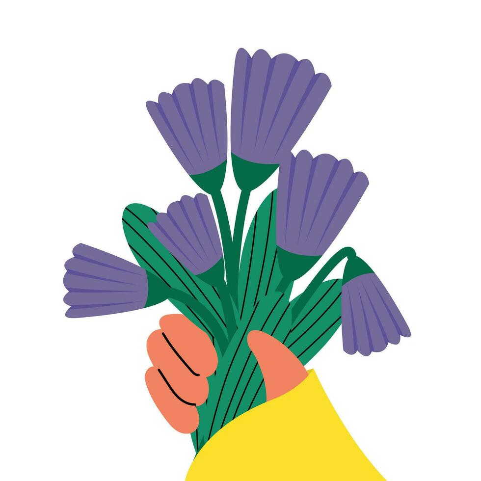 vektor illustration med blomning bukett blommor