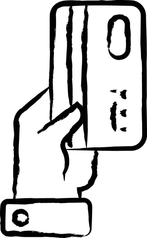 debitera kort hand dragen vektor illustration