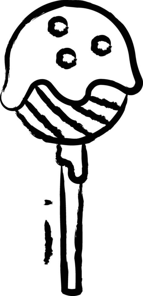 klubba socker hand dragen vektor illustration