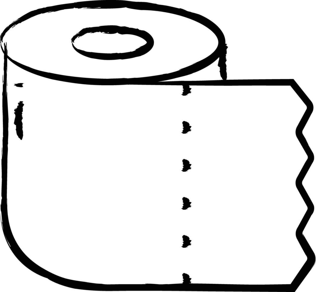 Toilette Papier Hand gezeichnet Vektor Illustration