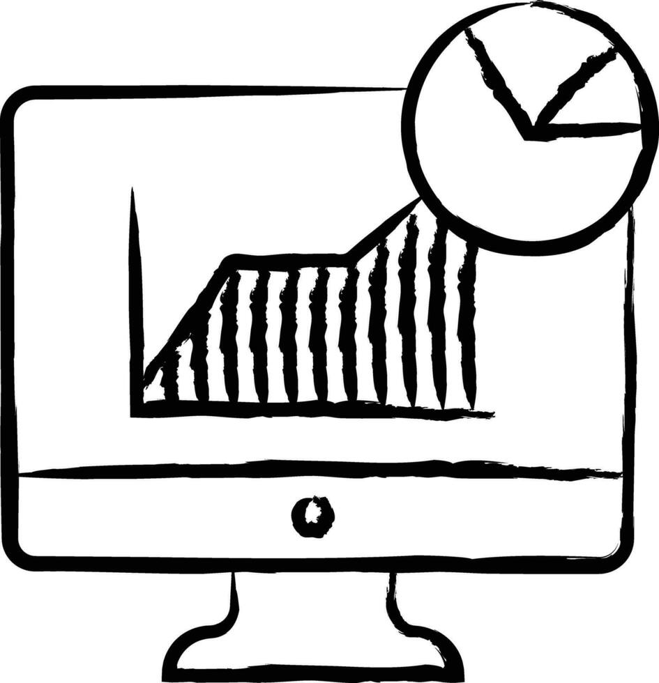 Analytik Bildschirm Hand gezeichnet Vektor Illustration