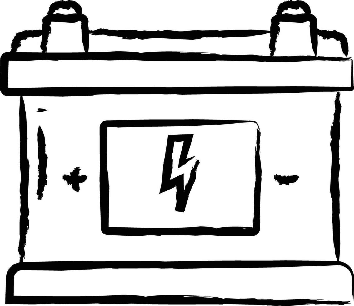Auto Batterie Hand gezeichnet Vektor Illustration