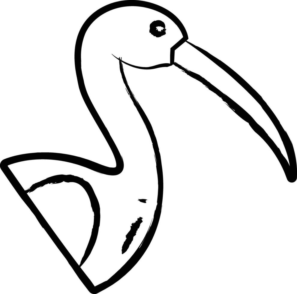 ibis fågel hand dragen vektor illustration
